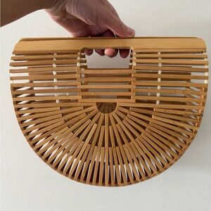 Bamboo Half-Moon Handbag